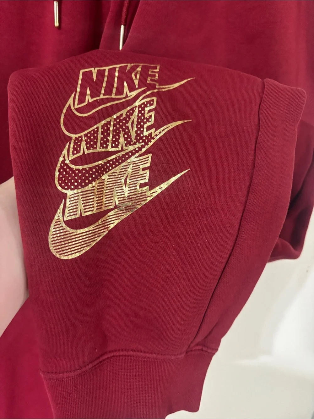 Nike Red And Gold Swoosh Jogger Sweatpants Size L